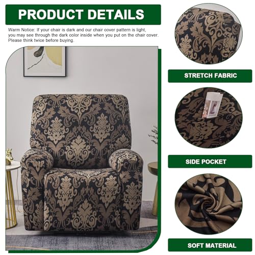Recliner Slipcovers with Arms and Storage Pockets 4-Piece Set k7