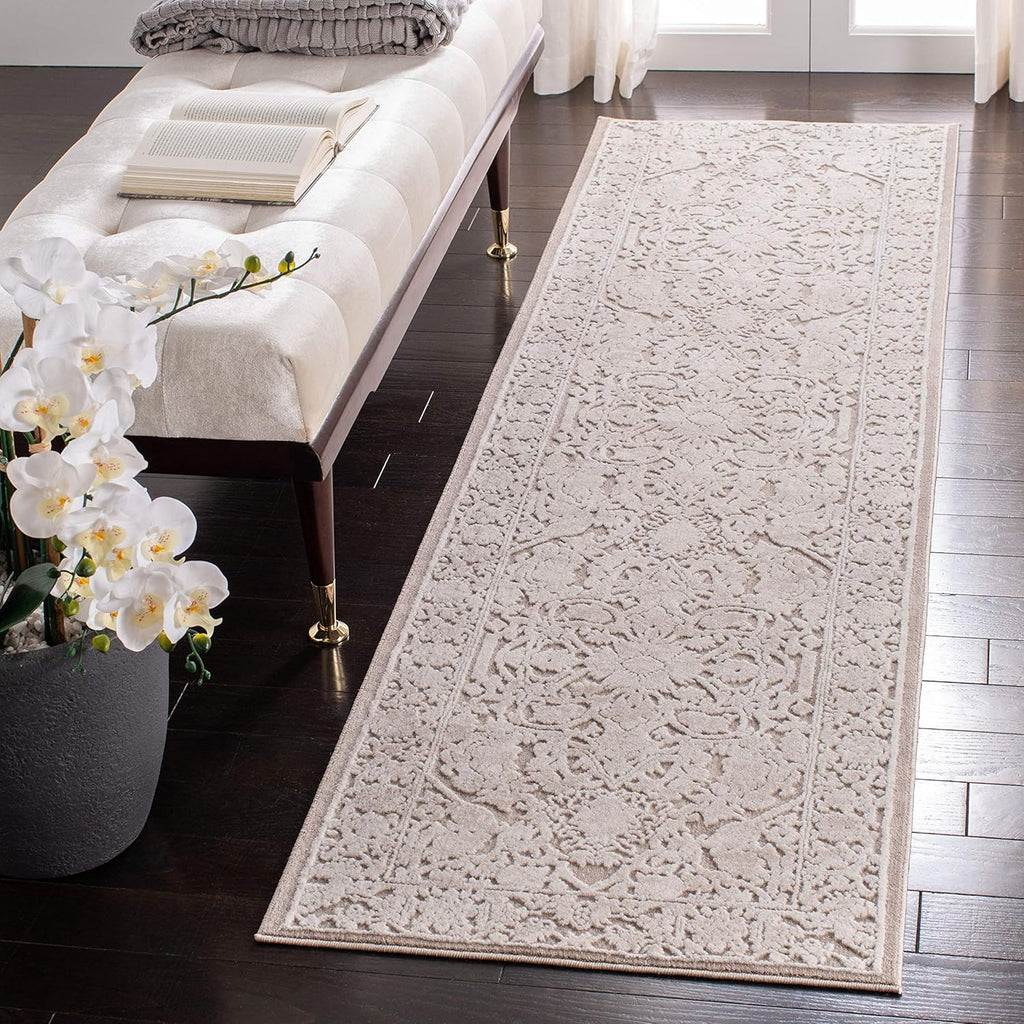 SAFAVIEH Reflection Collection Runner Rug - 2'3" x 12', Beige & Cream, Vintage Distressed Design, Non-Shedding & Easy Care, Ideal for High Traffic Areas in Living Room, Bedroom (RFT665A)