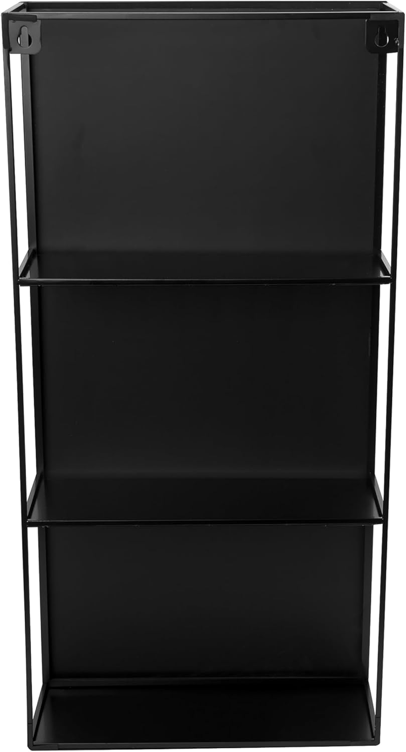 Black Metal Bathroom Mirror Cabinet 3 Shelves k7