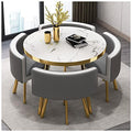 BMXRX Office Business Hotel Lobby Dining Table Set Lobby Furniture Home Dining Room Furniture Set 1 Table 4 Chairs Bedroom Set Furniture for Home & Kitchen, Living Room 80cm/31.5in C