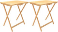 Fully Assembled Folding TV Tray Table Set of 2, 19.29" x 14.56" x 24", Bamboo Foldable TV Trays for Eating, TV Dinner Tables for Couch Sofa Bed
