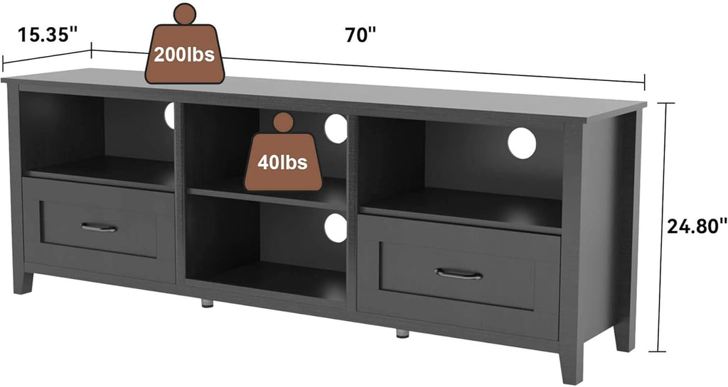 Black TV Stand with Drawers for Living Room a7