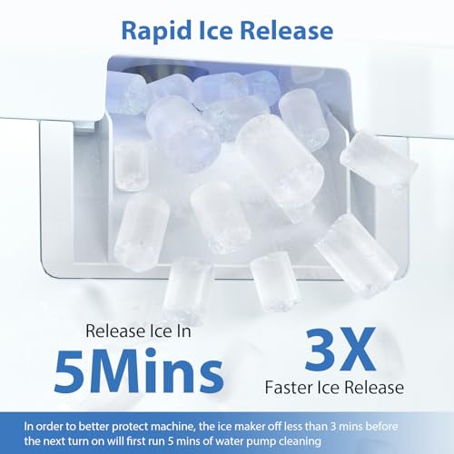 Nugget Ice Maker Countertop 55lbs Day Self-Cleaning Silver k7