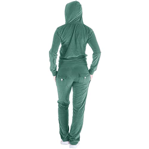 Velour Tracksuit 2 Piece Set for Women Jogging Outfit k7m