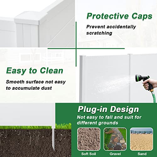Outdoor Privacy Screen 2 Panels 48x49 Inch Freestanding Fence White k7