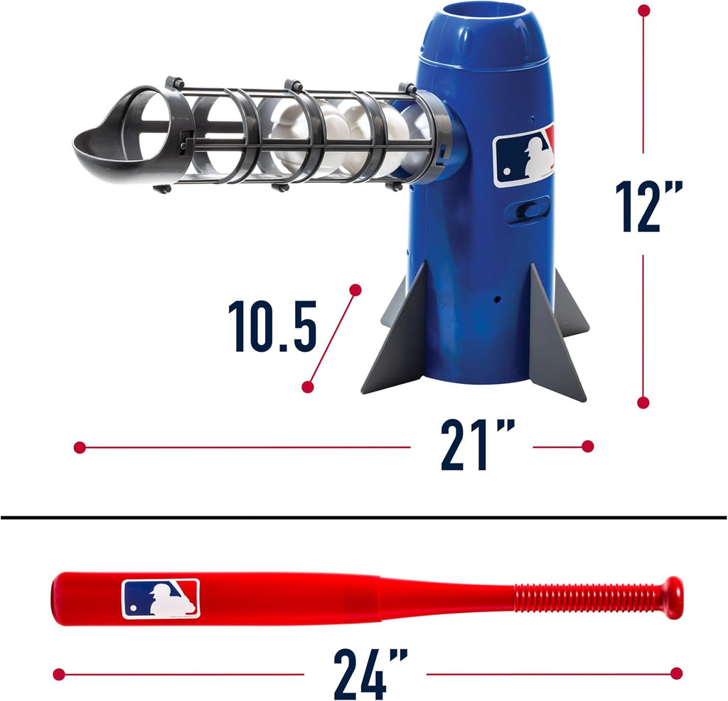 MLB Kids Pitching Machine Baseball Trainer with 5 Balls and Bat m7k