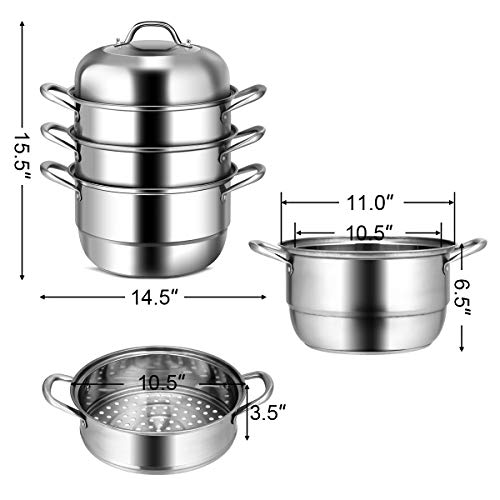 Stainless Steel 4-Tier Steamer Pot with Glass Lid a7
