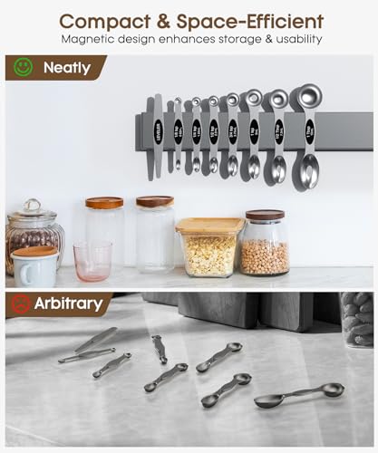 Magnetic Measuring Cups and Spoons Set, 304 Stainless Steel, 15 Pieces a7K