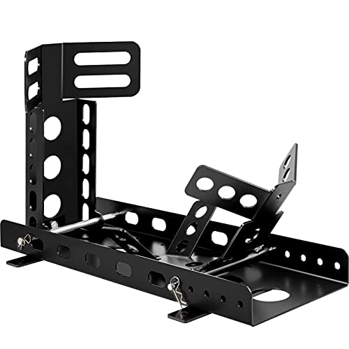 VEVOR Motorcycle Front Tire Chock, 3000 lbs Weight Capacity, Upright Motorbike Front Chock for 14"-22" Wheels, High-Grade Steel Wheel Trailer Stand with Adhustable Holes
