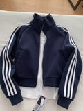 Three-stripe sports sweatshirt jacket