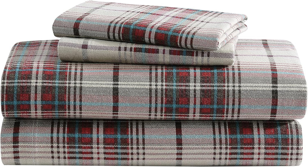 Queen Flannel Cotton Sheets Set Brushed Softness Cozy7k