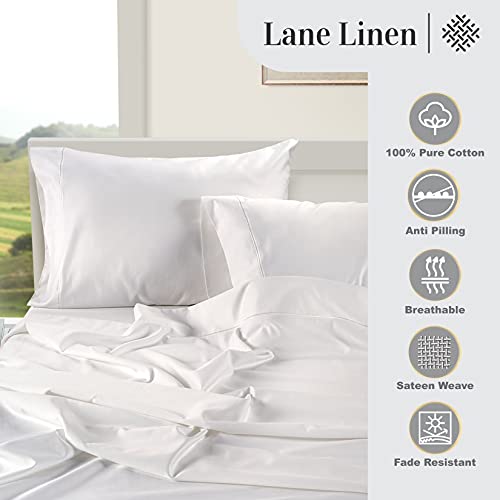 Egyptian Cotton Queen Sheet Set 4PC Sateen Weave Deep Pocket White k7