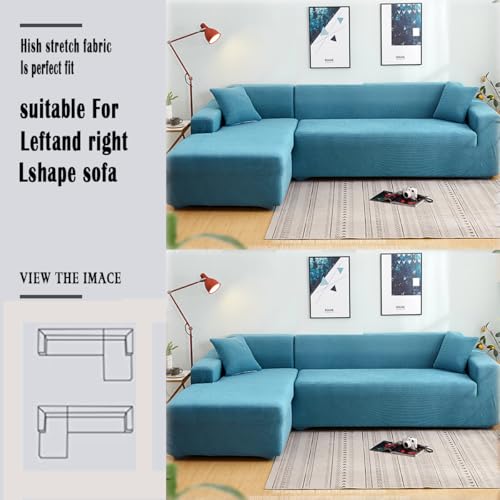 Stretch Sectional Couch Covers 2pc Spandex Non Slip Sofa Cover L Shape k7