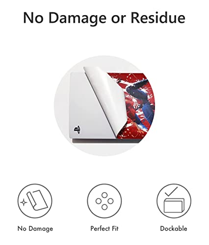PS5 Disc Edition Console and Controller Skin Set Red Black a7