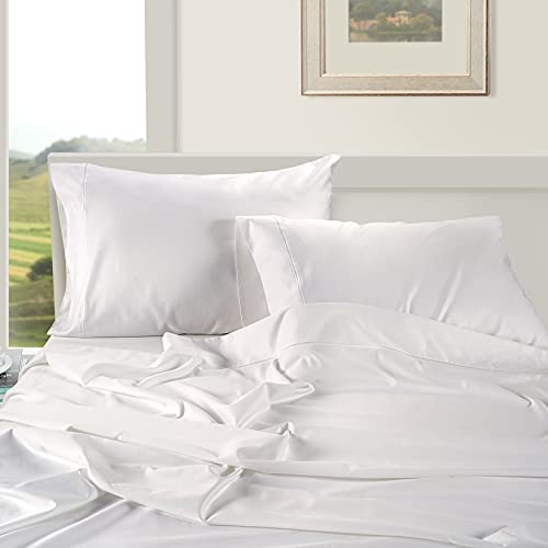 Egyptian Cotton Queen Sheet Set 4PC Sateen Weave Deep Pocket White k7