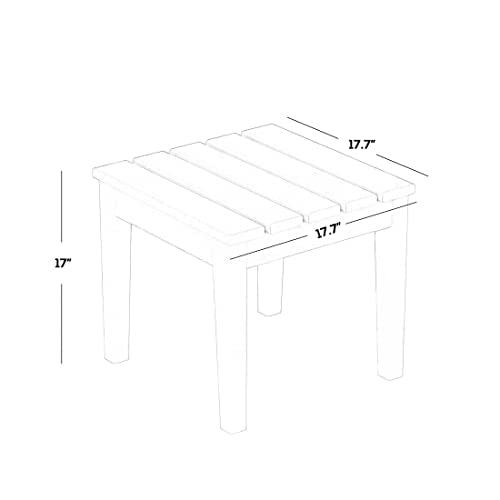 Outdoor Patio Square Side Table 18 Inch Black a7