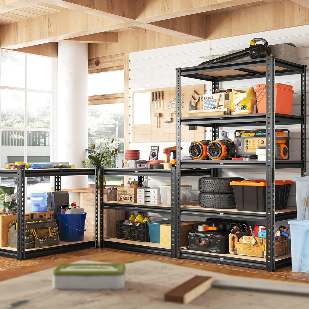 Garage Shelving 5 Tier Heavy Duty Adjustable Metal Storage Rack 60H x28W x14D k7