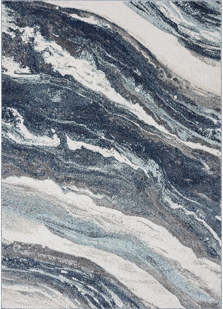 Blue 8x10 Art Deco Area Rug k7