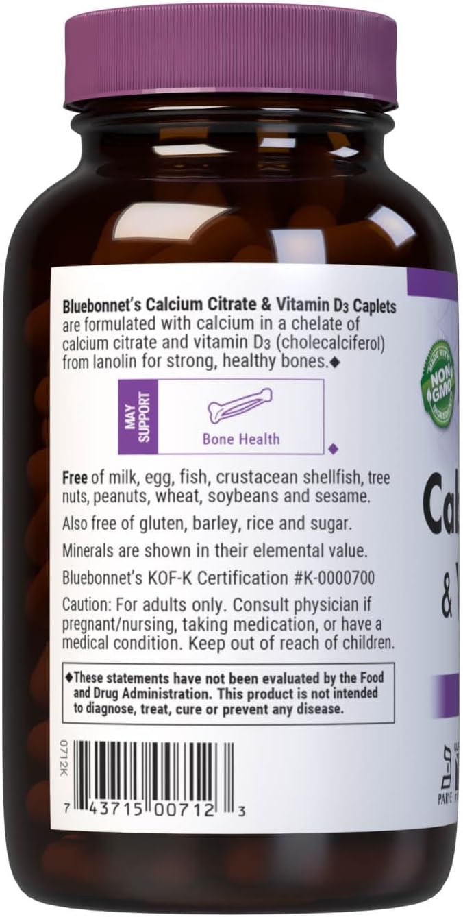 Calcium Citrate with Vitamin D3 Caplets 180 Count a7