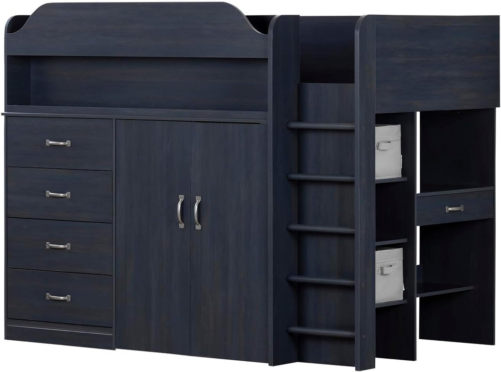 Twin Murphy Bed with Desk Pure White Wood 7a