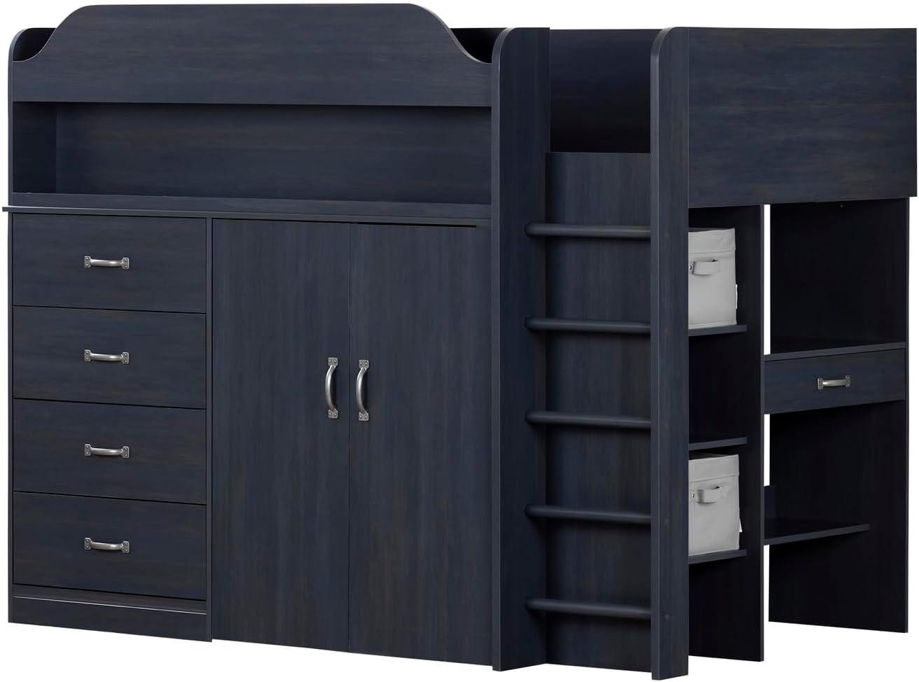 Twin Murphy Bed with Desk Pure White Wood 7a