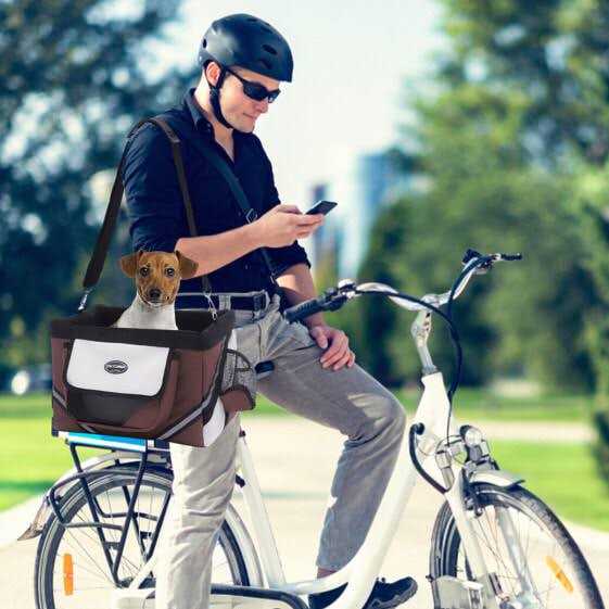Dog Bike Basket Carrier Expandable Foldable Soft-Sided Pet Supplies k7m