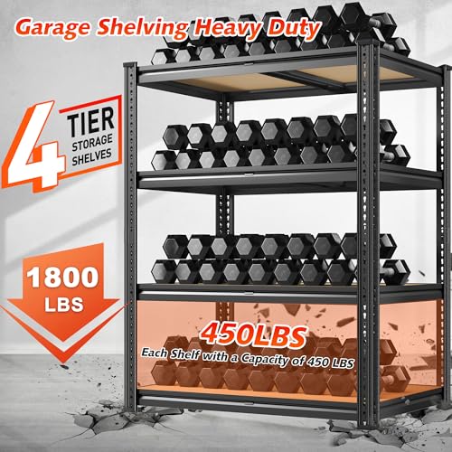Heavy Duty Garage Shelving 5-Tier Adjustable Metal Storage Rack 72.1" H 2 Pack q7m