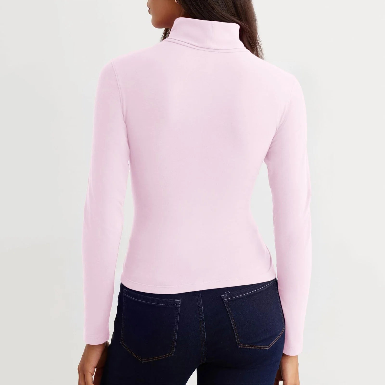 Long Sleeve Crop Tops for Women V Neck Slim Fit Winter Shirts k7m