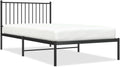 Asomie Indoor Fashion Furniture Beds Accessories Metal Bed Frame with Headboard Black 39.4"x78.7"Bed Frames US Stock Fast Shipment Black