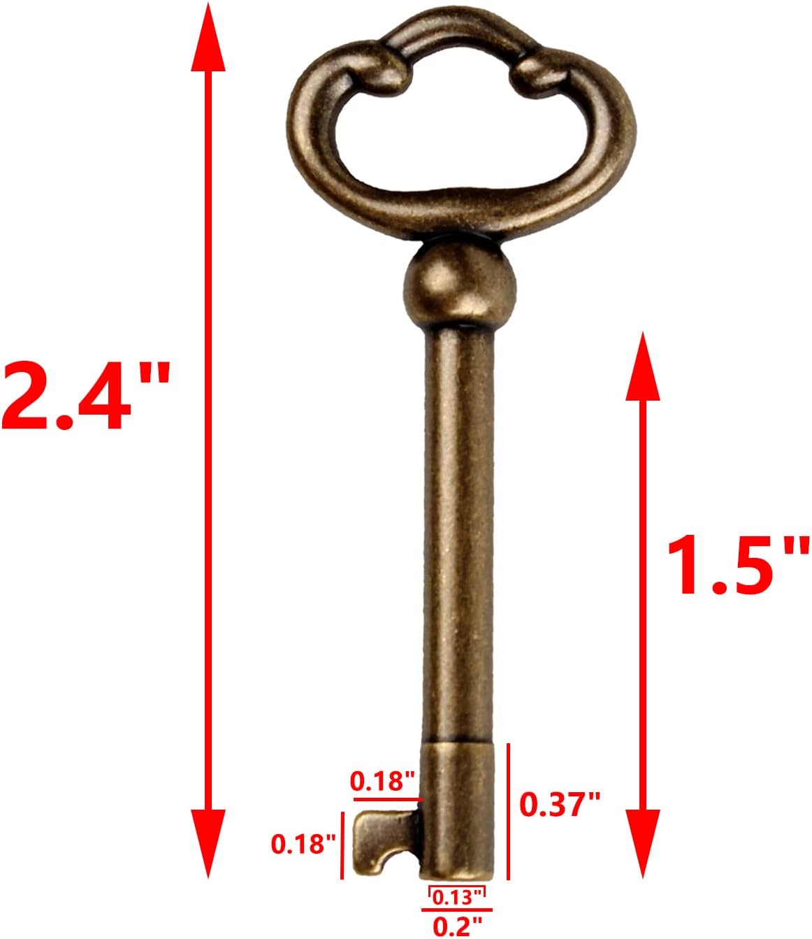 Skeleton Key Set for Antique Furniture and Cabinets 6 Keys k7