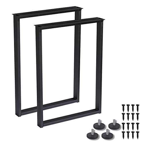Metal Table Legs H-Shape 28in Matte Black 2 Pack a7