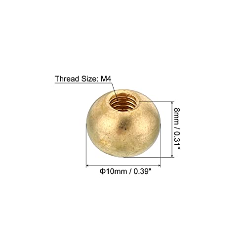 M6 Thread Cap Nuts Knob Brass Ball Lamp Decoration Screw Caps 5 Pack a7