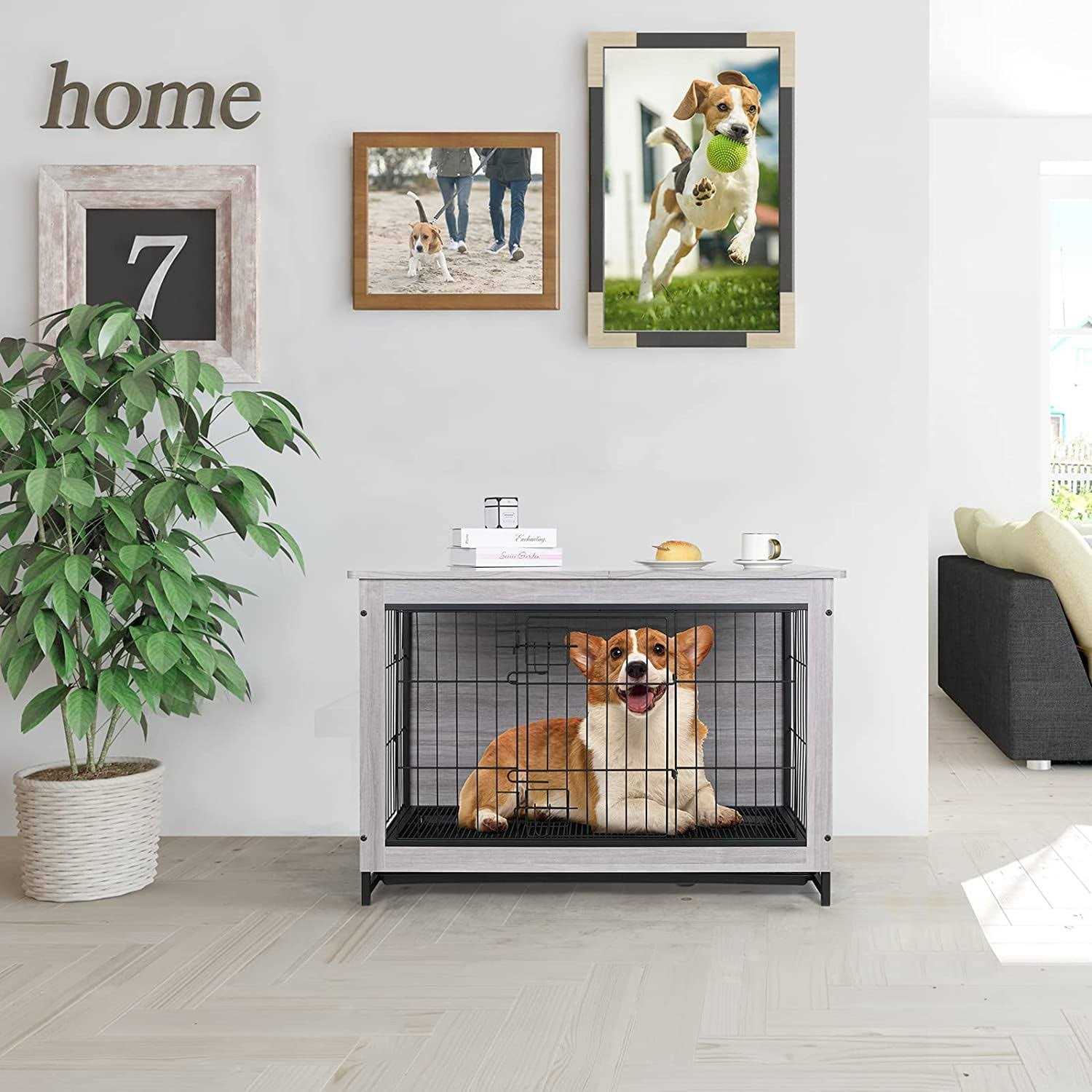 Dog Crate Furniture Wooden End Table Indoor Kennel a7