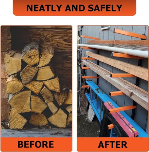 Steel Wall Mounted 6-Tier Lumber Storage Rack a7k