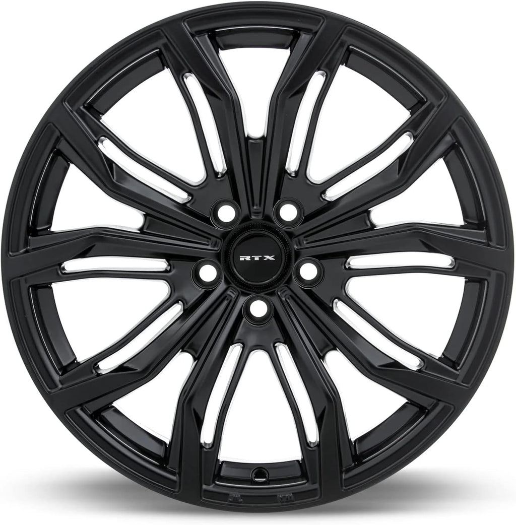 RTX Black Widow Custom Wheel 19x8.5 40 Offset 5x112 66.6mm Satin Black Rim a7