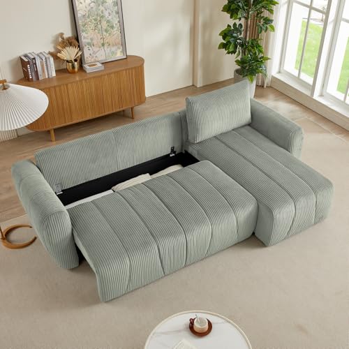 Modular Sectional Sleeper Sofa with Storage, Convertible L Shape Couch q7k