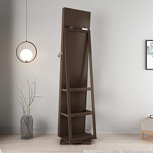 Wooden Jewelry Cabinet with Mirror and Lock k7m