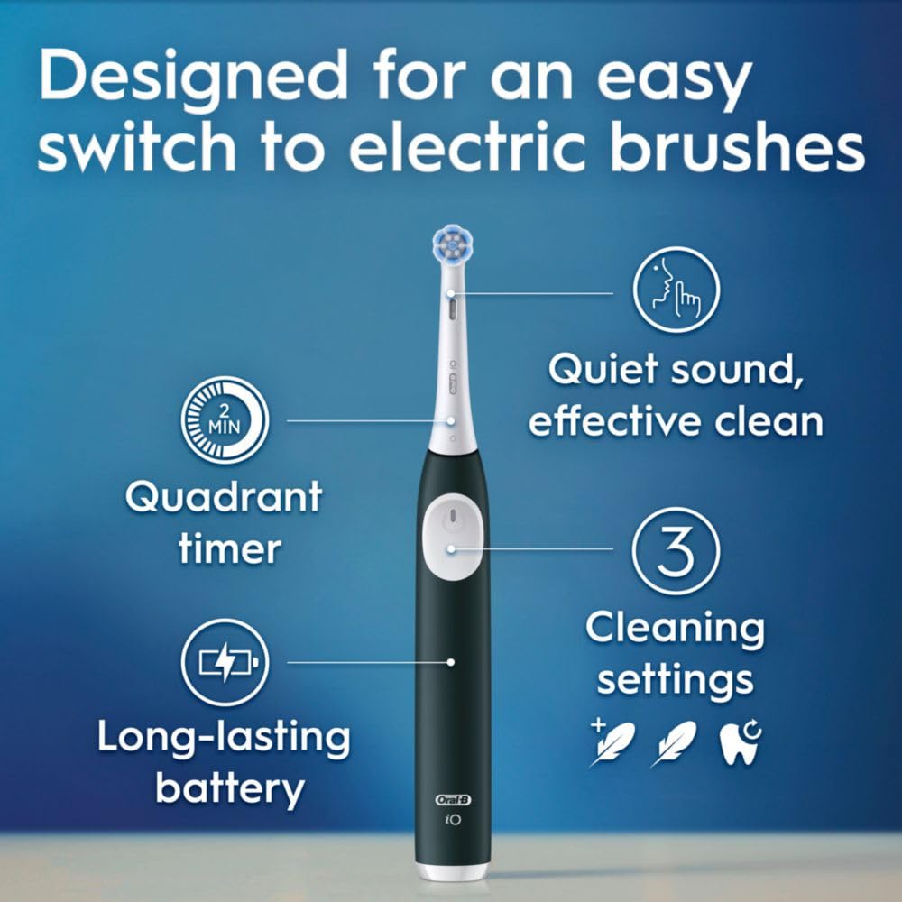 Electric Toothbrush Starter Kit with 2 Brush Heads, Forest Green 7q
