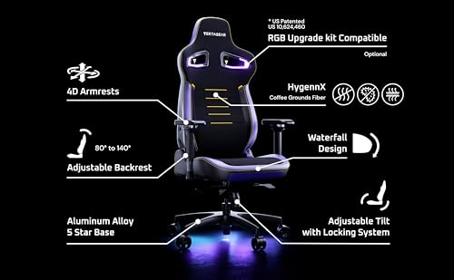 Gaming Chair Ergonomic Big Tall with Lumbar Support Black White k7