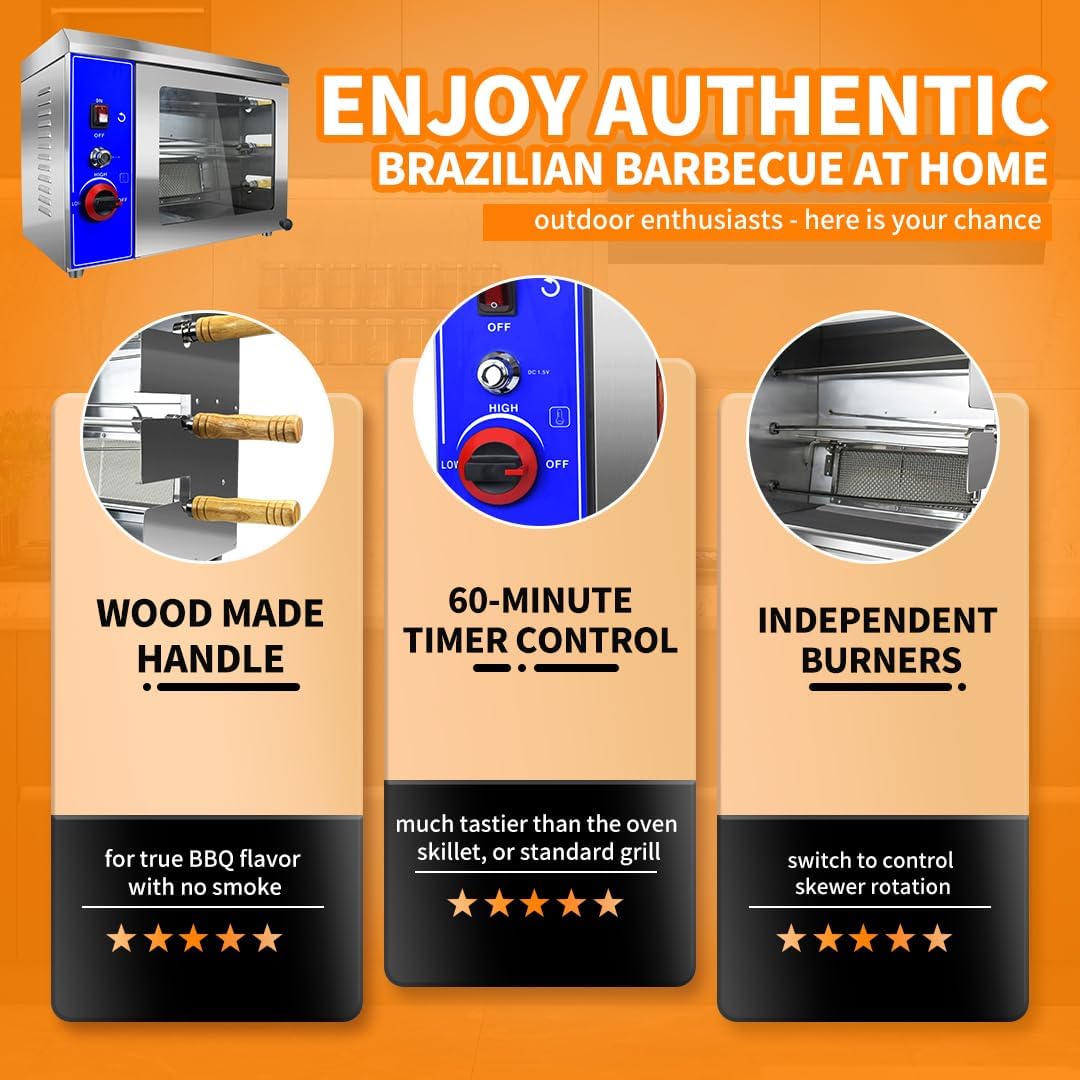 Gas Rotisserie Oven Shawarma Grill Machine Doner Kebab Chicken Propane Grill k7m