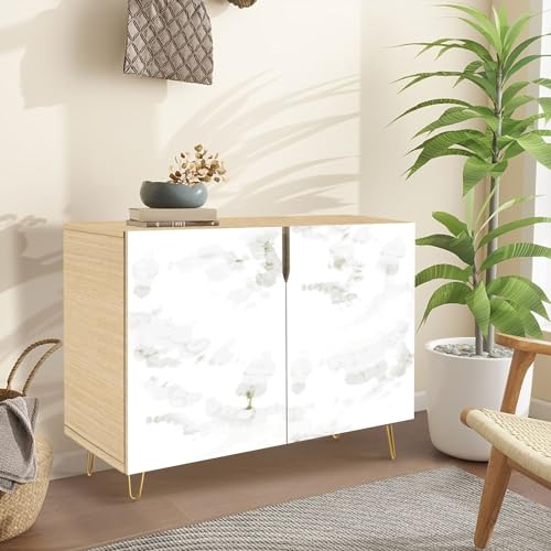 Mid Century Sideboard Buffet Cabinet with 2 Doors Golden Veins a7