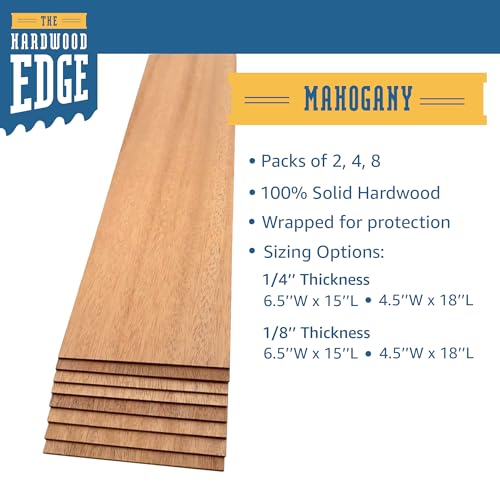 Mahogany Hardwood Planks 4-Pack for Crafts and Laser Engraving a7