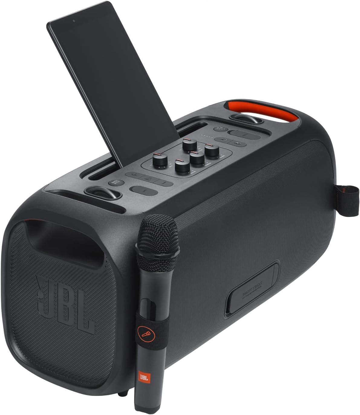 Portable party speaker with built-in lights and wireless mic a7k