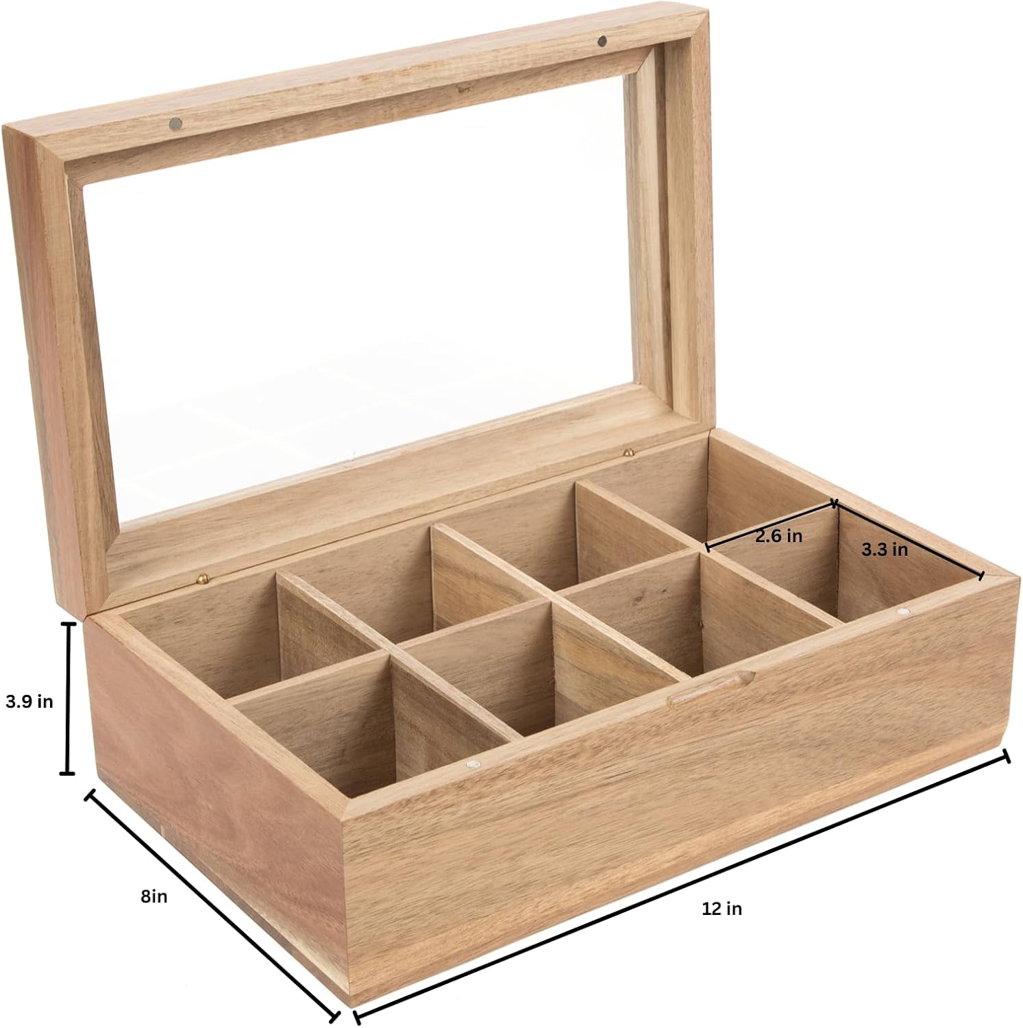 Tea Bag Storage Box with Clear Magnetic Lid 8 Compartments a7