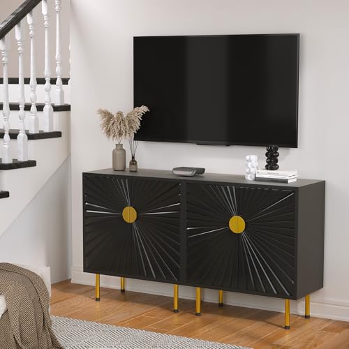 White Accent Storage Cabinet with Gold Handles and Flower Pattern Doors k7m