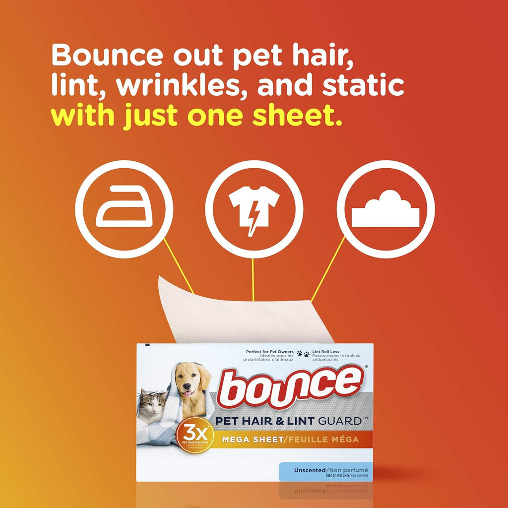 Pet Hair & Lint Guard Dryer Sheets Unscented 120 Count k7