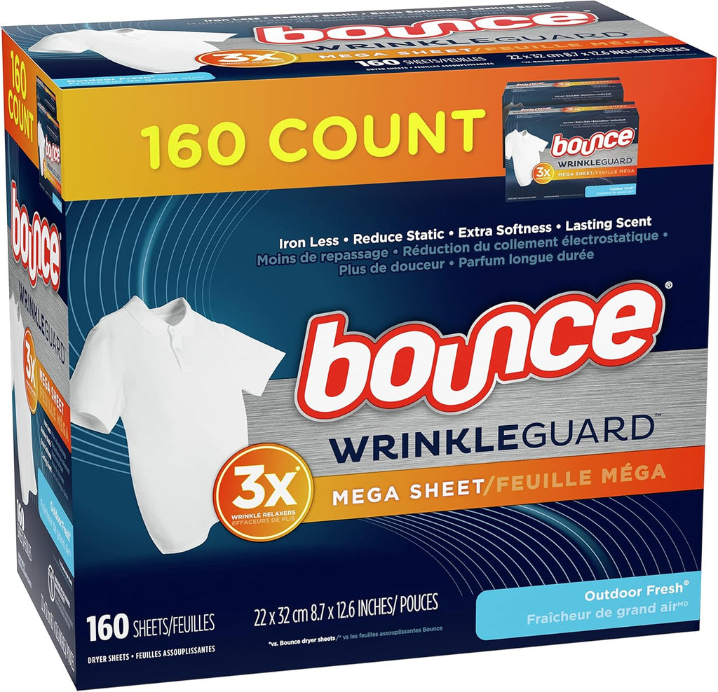 Dryer Sheets Fabric Softener Wrinkle Releaser Outdoor Fresh 160 Count k7