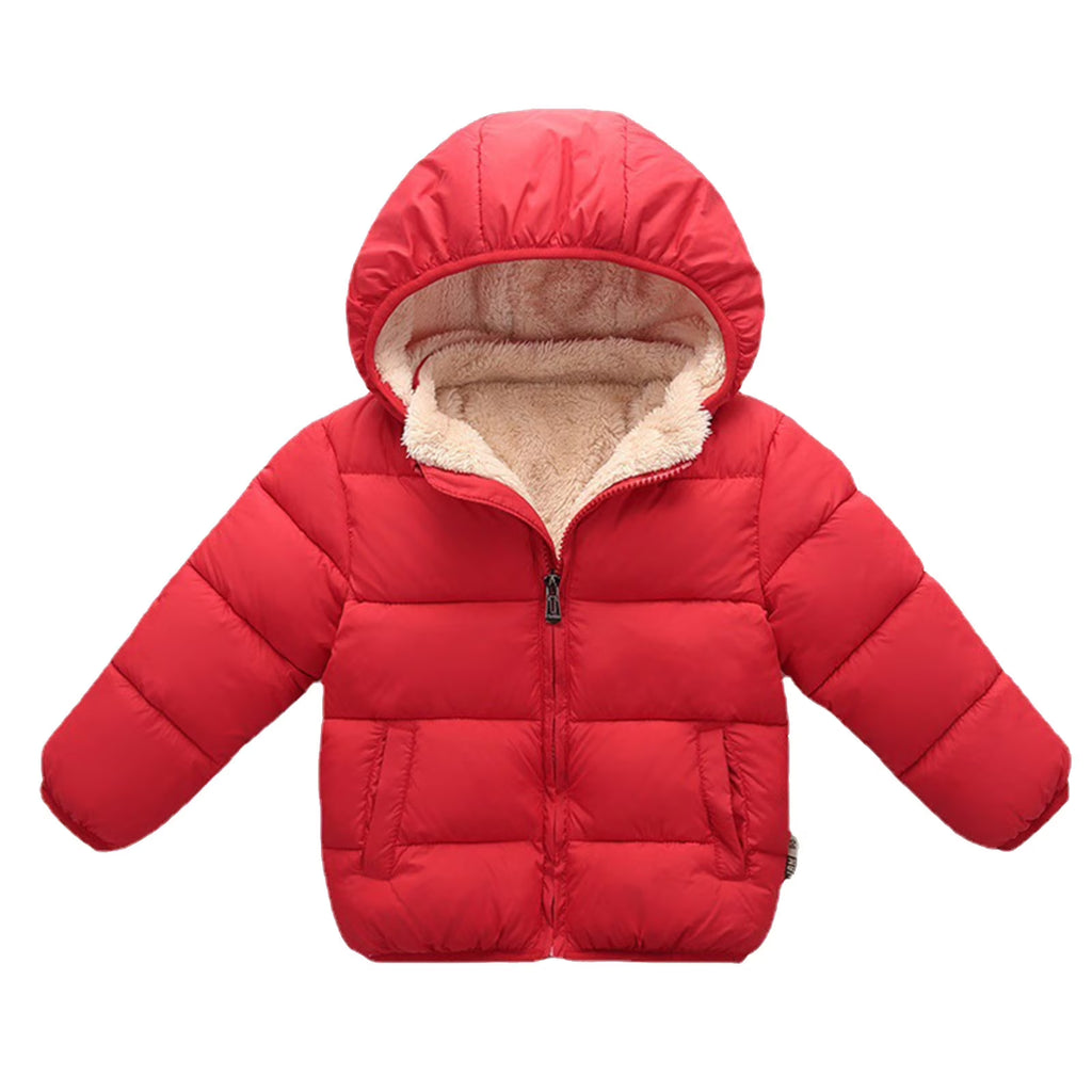 Little Boys Coat Kids Child Girls Solid Winter Hooded Jacket Thick Warm Clothes Outwear for Boy