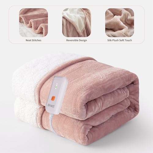 Heated Throw Blanket 50x60 with 4 Heat Settings Grey k7m