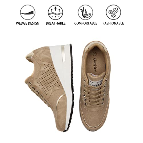 High Heel Wedge Sneakers for Women Fashion Platform Shoes k7m